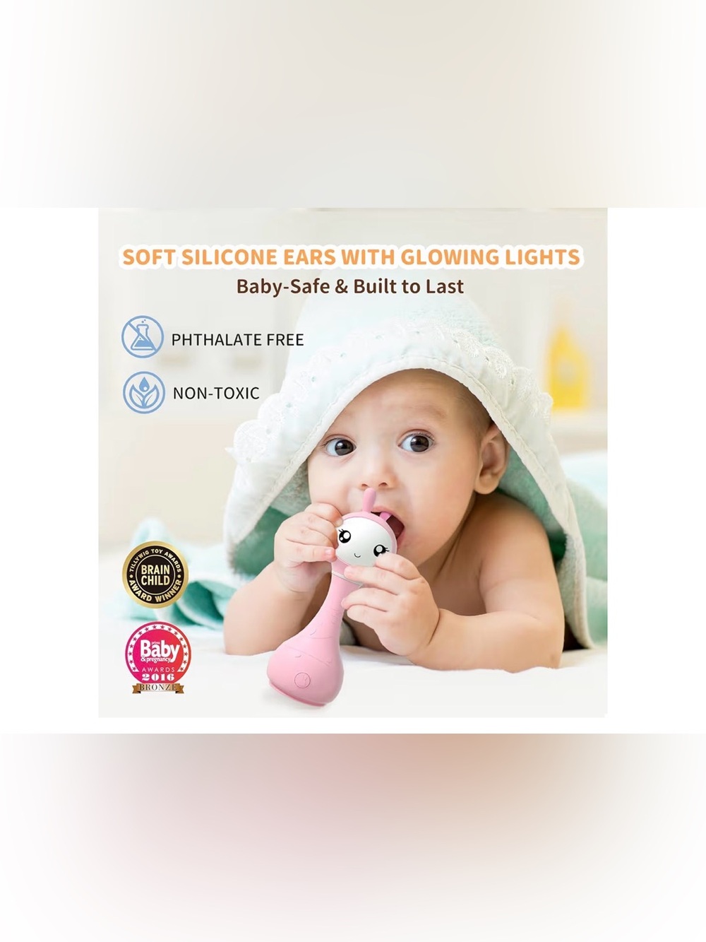 Smarty Bunny Baby Rattle Musical Light Up Toys ( in Russian)